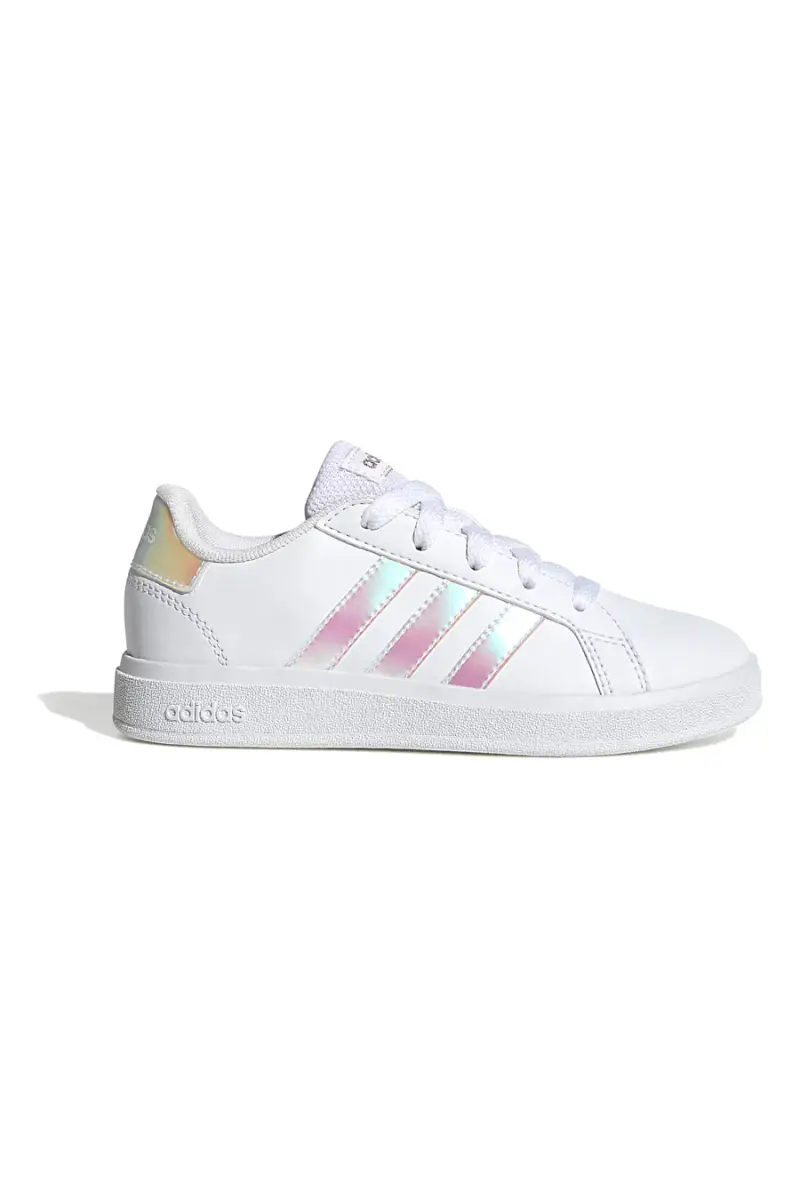 Sneakers bianche con strisce iridescenti Adidas Grand Court 2 K [BIANCO]