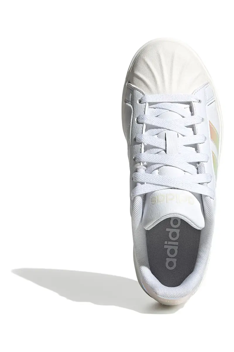 Sneakers bianche con strisce iridescenti e punta a conchiglia Adidas Streettalk J [BIANCO] miniatura 5