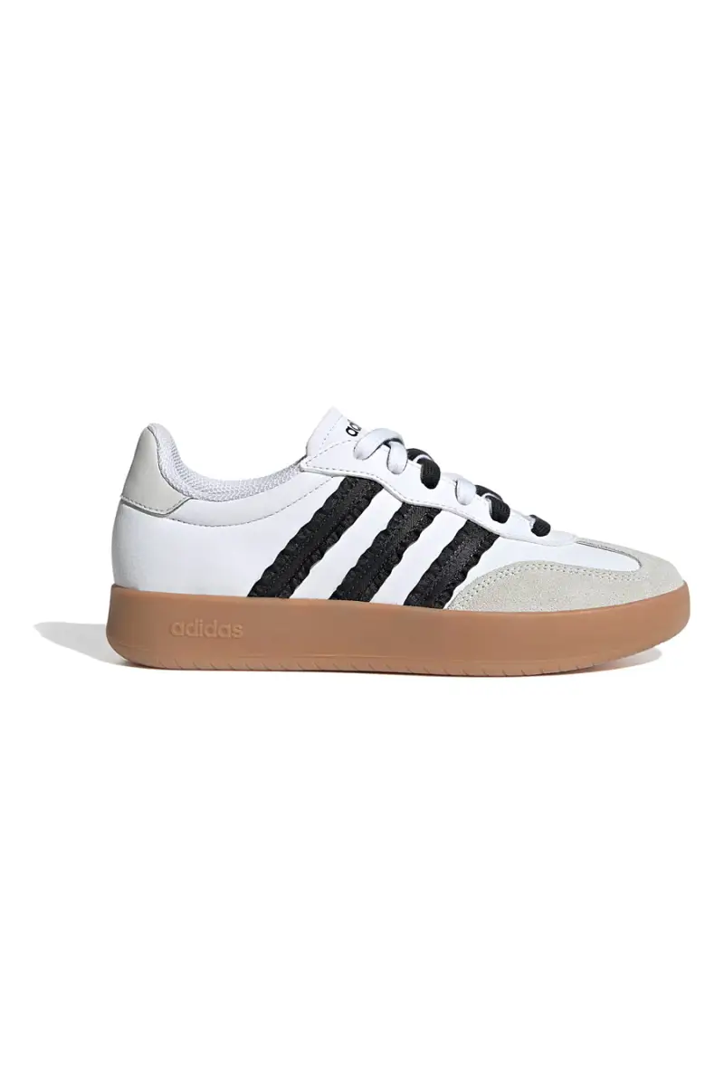 Sneakers bianche con strisce nere e punta in suede Adidas Barreda [BIANCO]