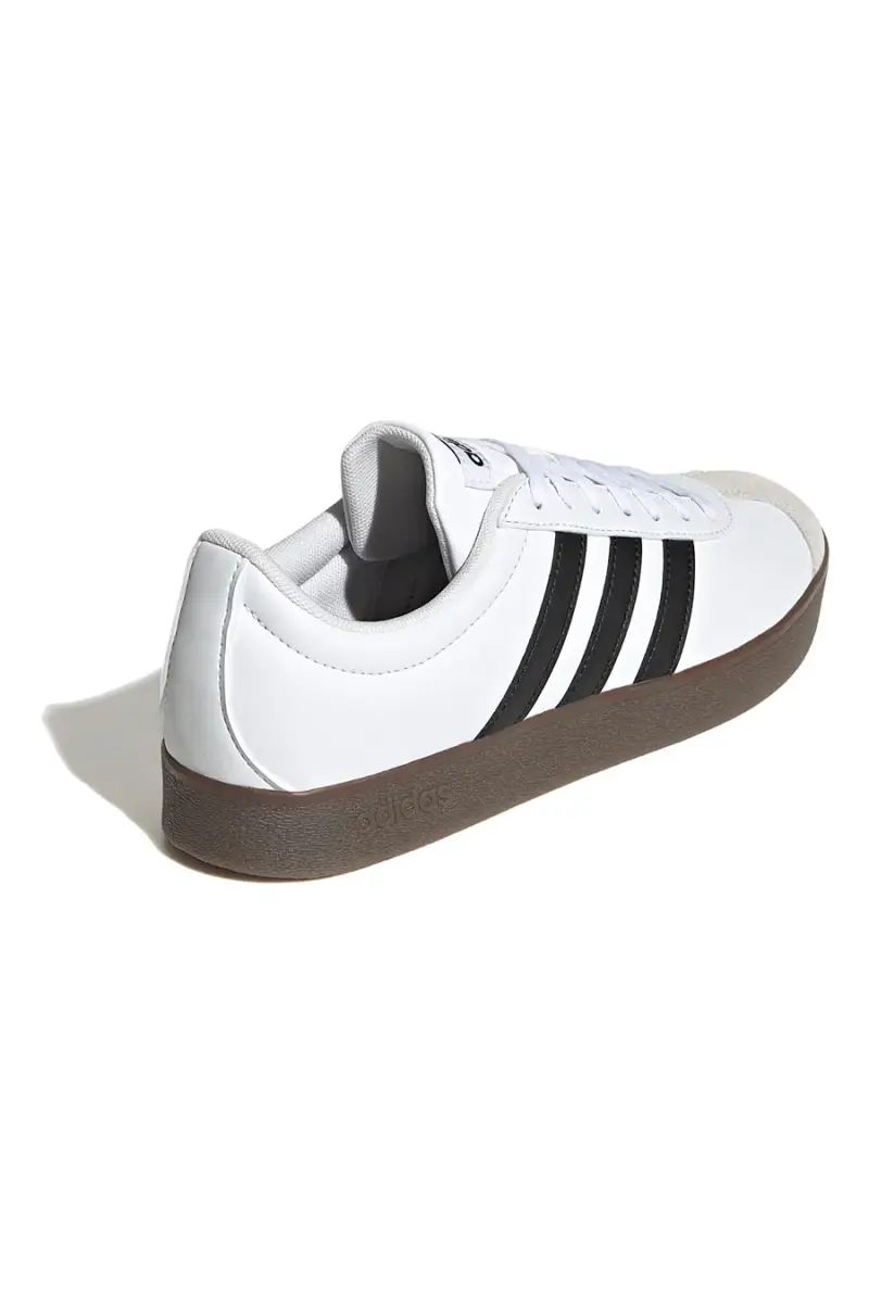 Sneakers bianche con strisce nere e punta in suede Adidas VL Court Base [BIANCO] miniatura 4