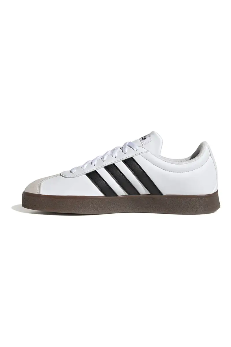 Sneakers bianche con strisce nere e punta in suede Adidas VL Court Base [BIANCO] miniatura 5