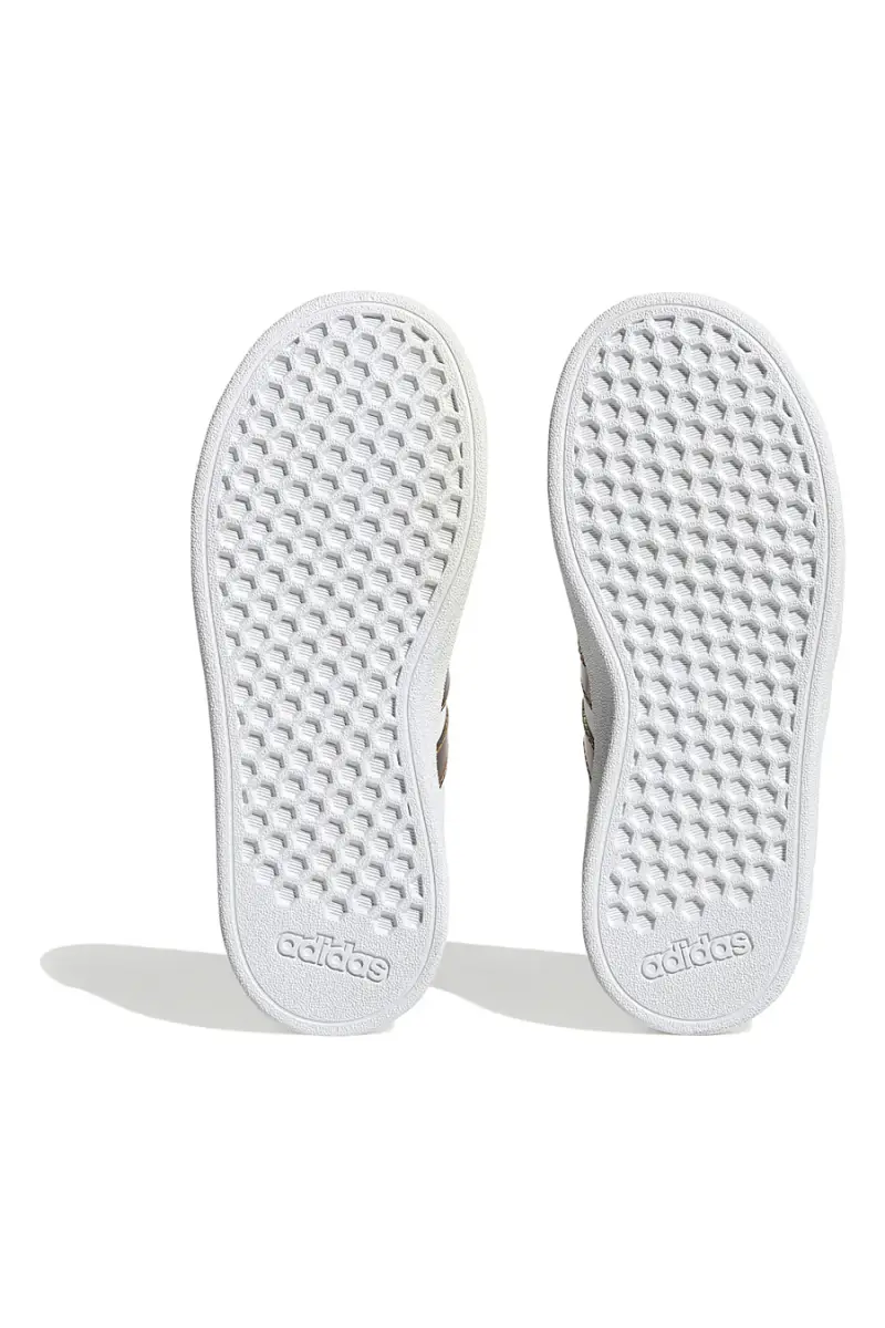 Sneakers bianche con strisce oro Adidas Grand Court 2 K [BIANCO] miniatura 3