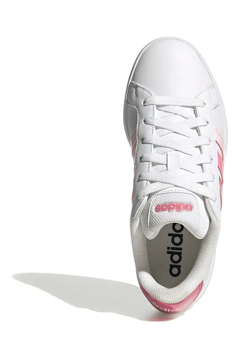 Sneakers bianche con strisce rosa sfumate in materiale sintetico Adidas Grand Court 3 0 J [BIANCO] miniatura 5