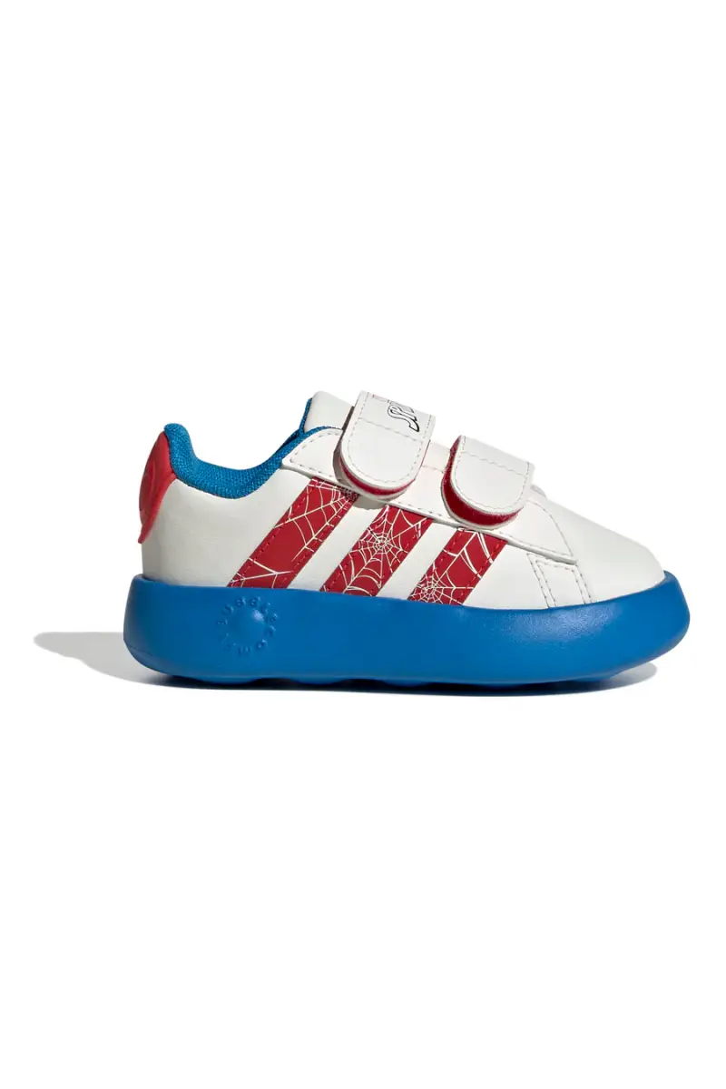 Sneakers bianche con suola Bubblecomfy e dettagli Spider-Man Adidas Grand Court Spider-Man CF I [BIANCO