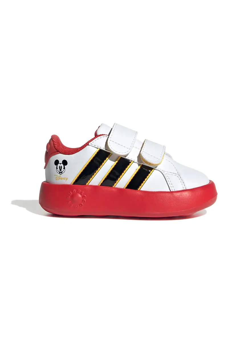 Sneakers bianche con suola rossa e dettagli Mickey Adidas Grand Court Mickey CF I [BIANCO