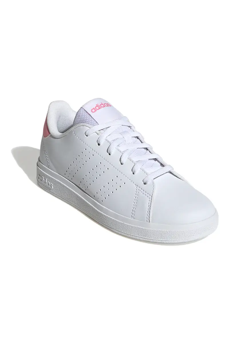 Sneakers bianche con tallone rosa e strisce traforate Adidas Advantage Base 2 0 J [WHITE miniatura 2