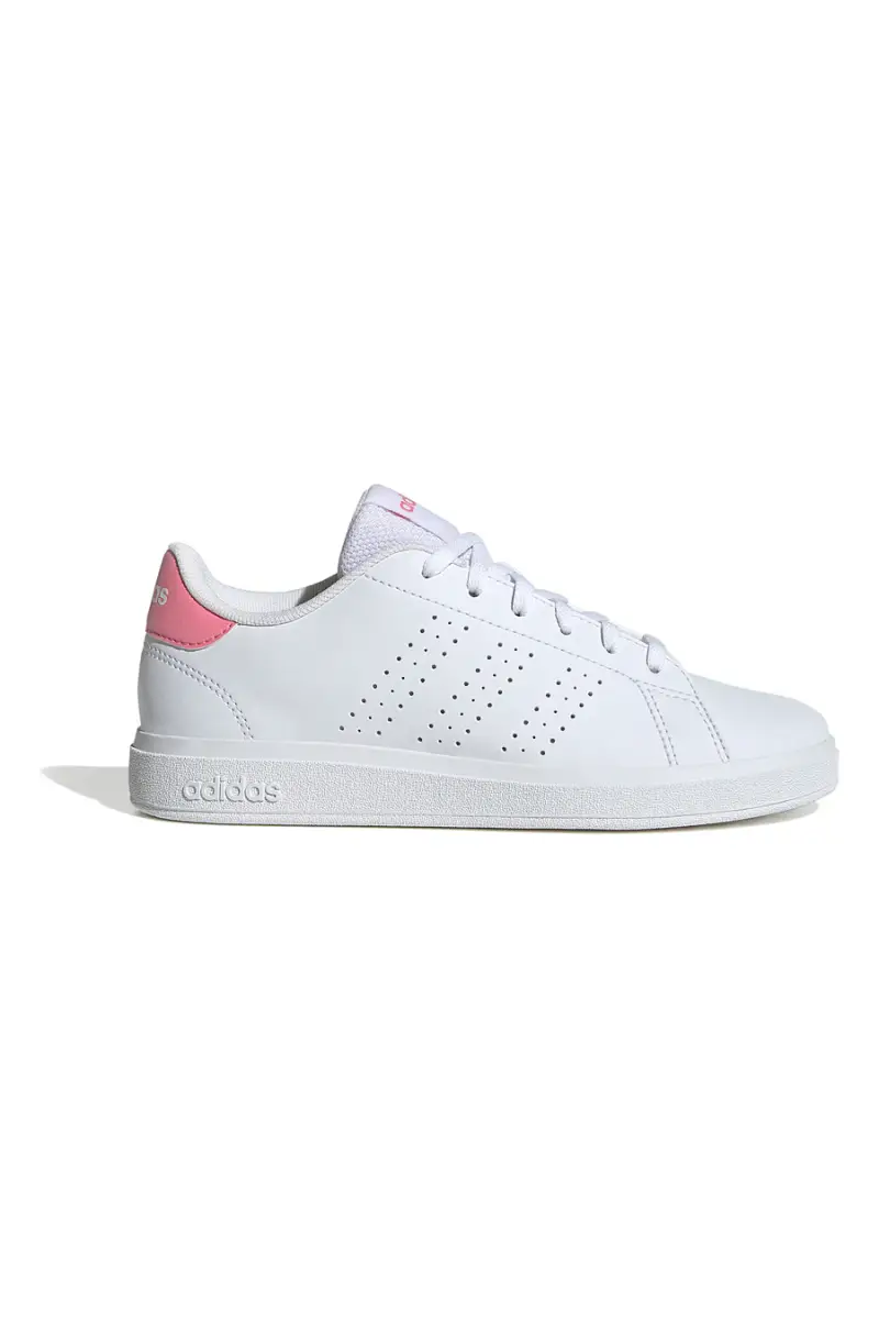 Sneakers bianche con tallone rosa e strisce traforate Adidas Advantage Base 2 0 J [WHITE