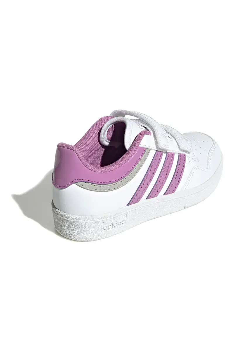 Sneakers bianche e lilla con strappi Adidas Hoops 4.0 Cf c [BIANCO] miniatura 3