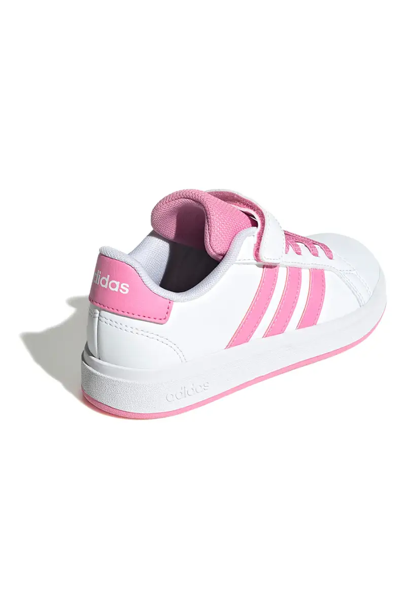 Sneakers bianche e rosa con chiusura a strappo Adidas Grand Court 2 0 EL C [BIANCO miniatura 3