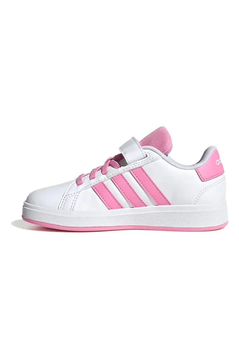 Sneakers bianche e rosa con chiusura a strappo Adidas Grand Court 2 0 EL C [BIANCO miniatura 4