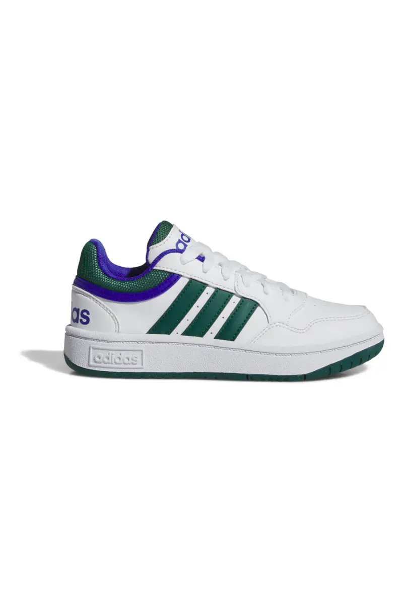 Sneakers Bianche e Verdi Adidas Hoops 3 K [BIANCO