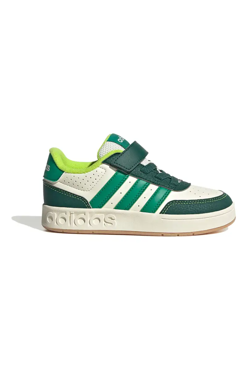 Sneakers bianche e verdi con chiusura a strappo Adidas Breakbase C [BIANCO]