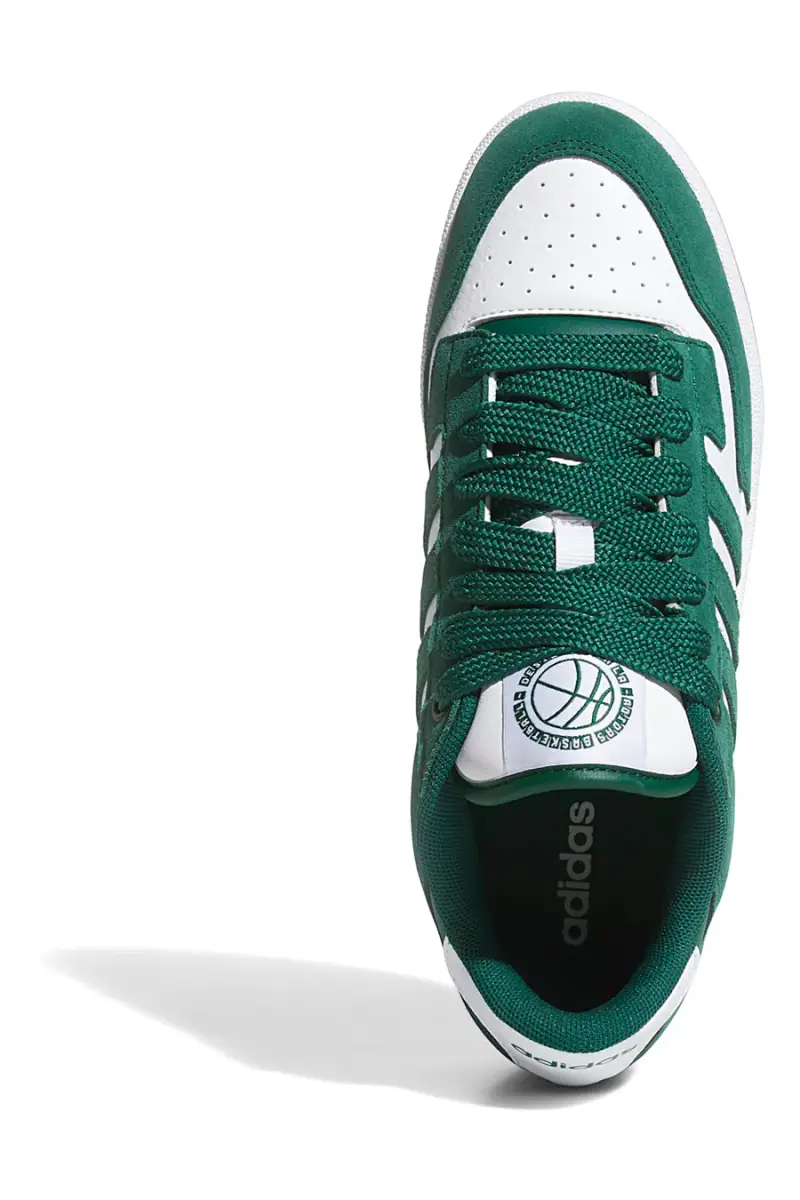 Sneakers bianche e verdi stile basket Adidas Rapid Court Low [BIANCO miniatura 5