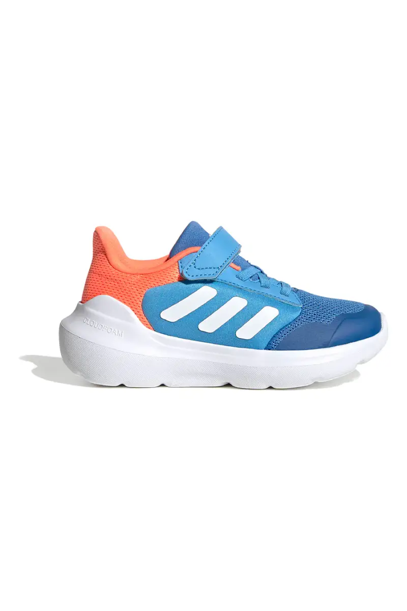 Sneakers blu e arancioni traspiranti con strappo Adidas Tensaur Run 3 0 EL C [BLUE