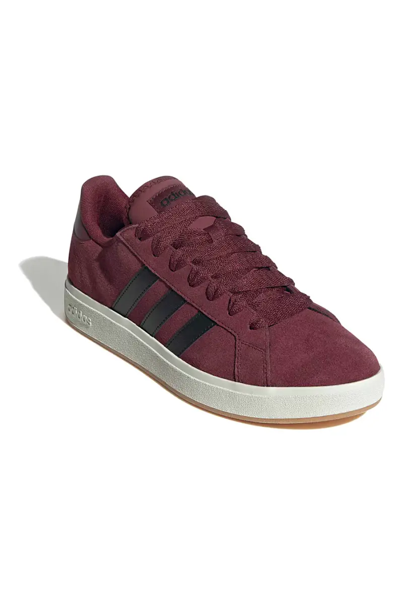 Sneakers bordeaux in pelle con strisce nere Adidas Grand Court Base 00s [BORDEAUX] miniatura 2