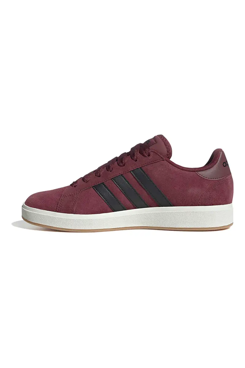 Sneakers bordeaux in pelle con strisce nere Adidas Grand Court Base 00s [BORDEAUX] miniatura 3