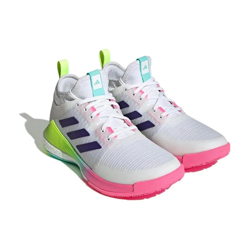 Adidas Sneakers da Donna Crazyflight Mid Bianco Viola Aqua miniatura 3