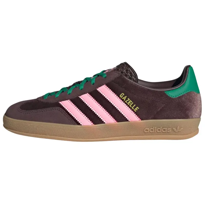 Adidas Sneakers da Donna Gazelle Indoor Marrone Scuro Rosa Verde in