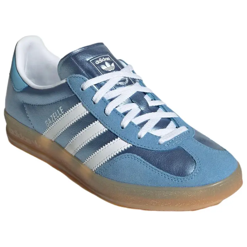 Sneakers da donna Gazelle Indoor Blu Metallizzato Gomma Bianco Nuvola JS1407 39⅓ miniatura 4