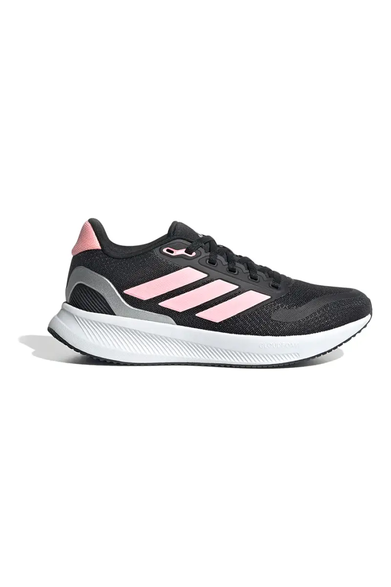 Sneakers da running nere con dettagli rosa in mesh Adidas Runfalcon 5 J [NERO]