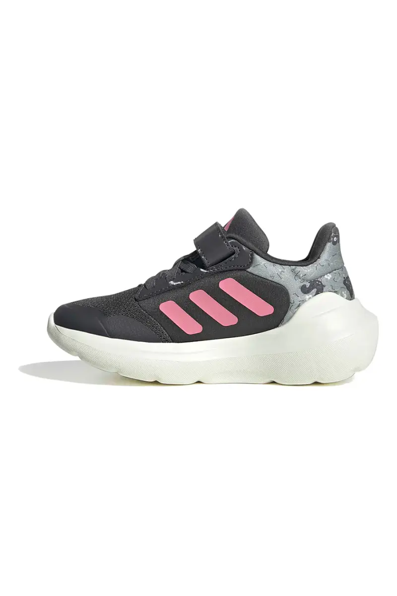 Sneakers grigie con dettagli rosa e chiusura a strappo Adidas Tensaur Run 3 0 El C [GRIGIO miniatura 4