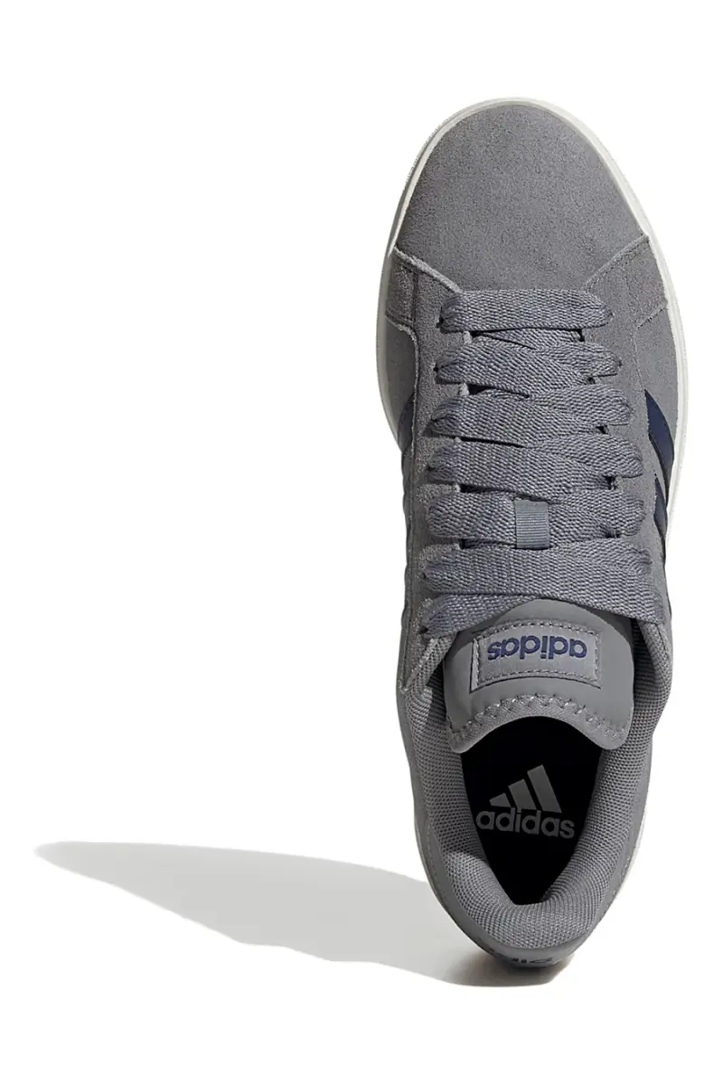 Sneakers grigie in pelle con strisce blu Adidas Grand Court Base 00s [GRIGIO] miniatura 5