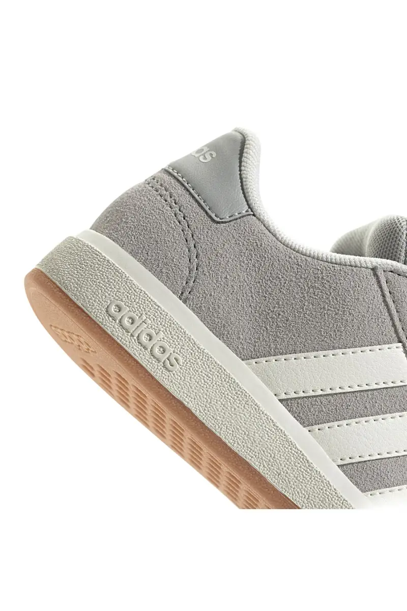 Sneakers grigie in suede con strisce bianche Adidas Grand Court 00s K [GRIGIO] miniatura 5