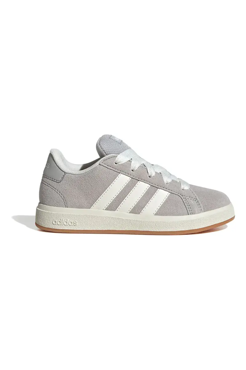 Sneakers grigie in suede con strisce bianche Adidas Grand Court 00s K [GRIGIO]