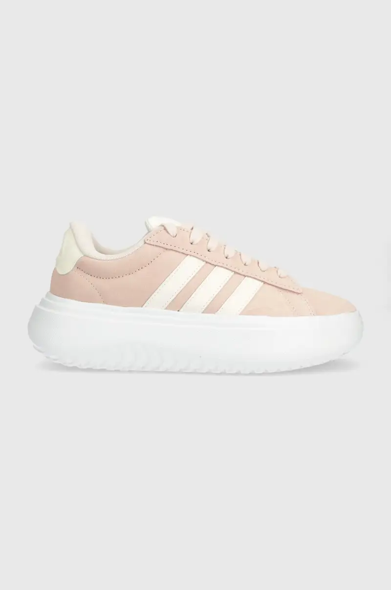 sneakers in camoscio GRAND COURT colore rosa IE1104