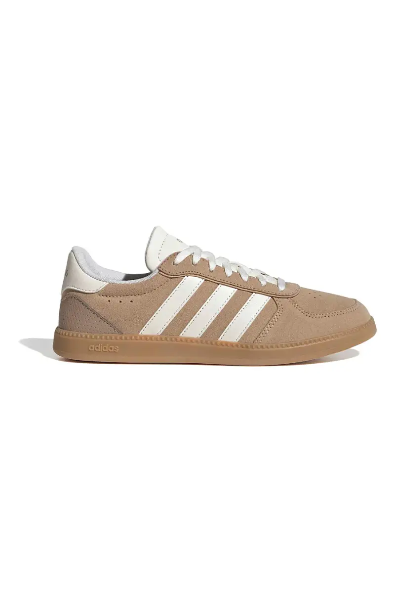 Sneakers in pelle beige con strisce bianche e dettagli traforati Adidas Breaknet Sleek [BEIGE]