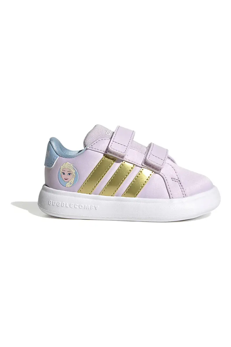 Sneakers lilla con dettagli Frozen e suola EVA Adidas Grand Court Elsa I [ROSA