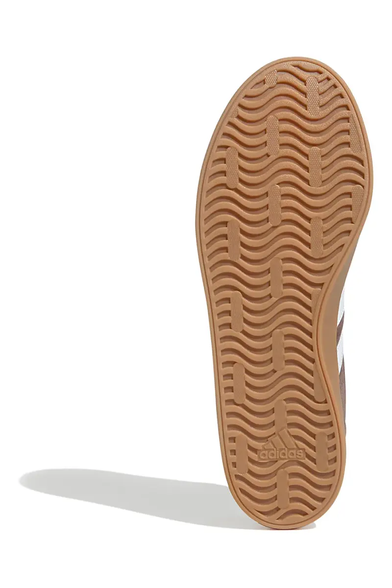 Sneakers marroni con strisce bianche e suola color gum Adidas VL Court 3 [MARRONE] miniatura 3