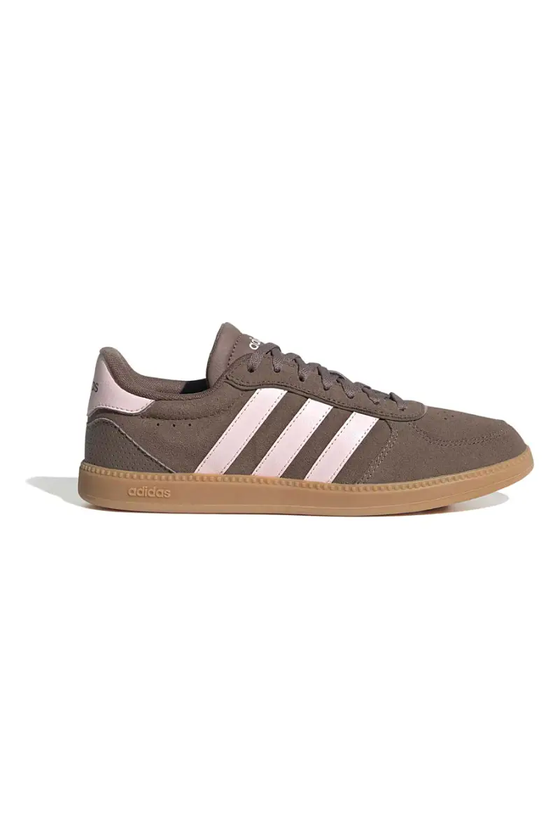 Sneakers marroni con strisce rosa e dettagli traforati Adidas Breaknet Sleek [MARRONE]