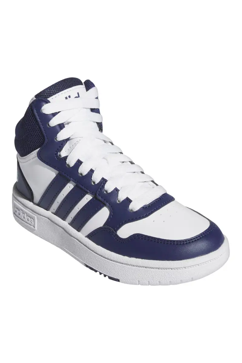 Sneakers Mid-Cut Bianche e Blu Adidas Hoops 3 Mid K [BIANCO miniatura 2
