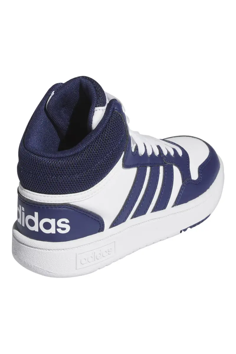 Sneakers Mid-Cut Bianche e Blu Adidas Hoops 3 Mid K [BIANCO miniatura 3