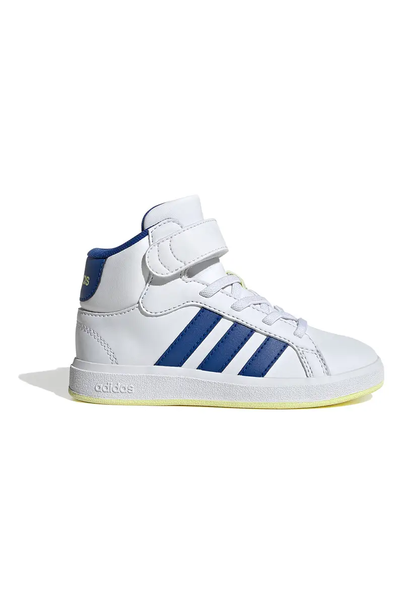 Sneakers Mid-Cut bianche e Blu con dettagli colorati ADIDAS GRAND COURT MID K [BIANCO]