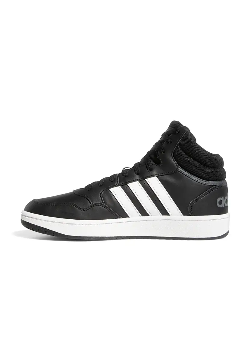 Sneakers Mid-Cut nere con bande bianche ADIDAS Hoops 3 0 Mid [NERO miniatura 3