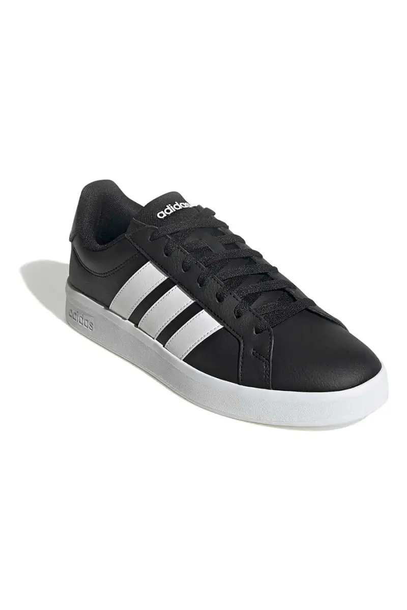 Sneakers nere con dettagli bianchi stile iconico Adidas Grand Court Base 3 [NERO miniatura 2