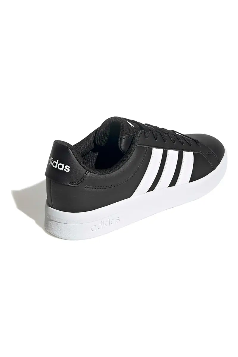 Sneakers nere con dettagli bianchi stile iconico Adidas Grand Court Base 3 [NERO miniatura 3