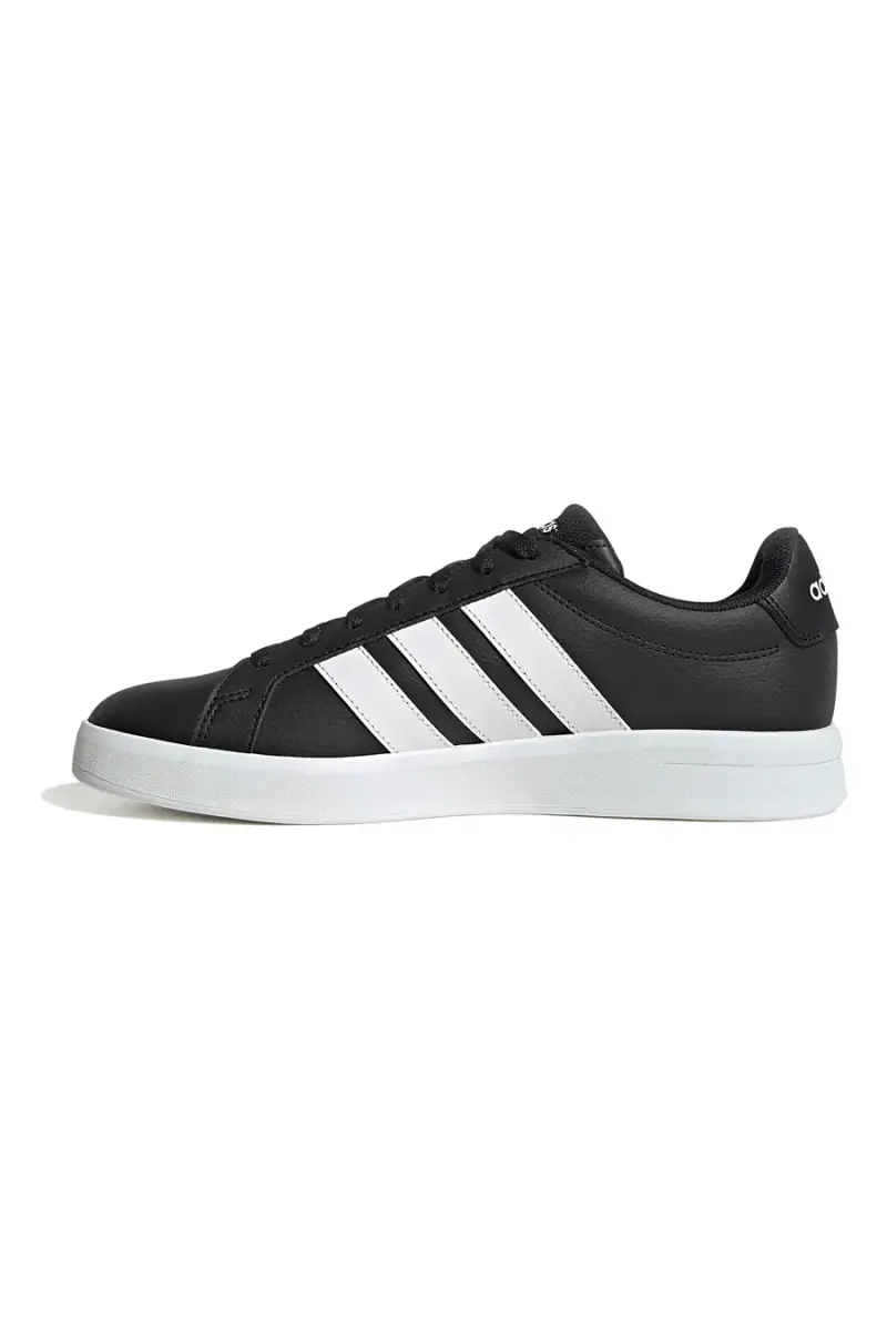 Sneakers nere con dettagli bianchi stile iconico Adidas Grand Court Base 3 [NERO miniatura 4