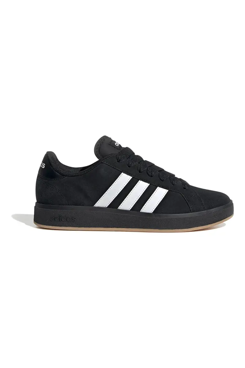 Sneakers nere con strisce bianche stile retrò Adidas Grand Court Base 00s [NERO]