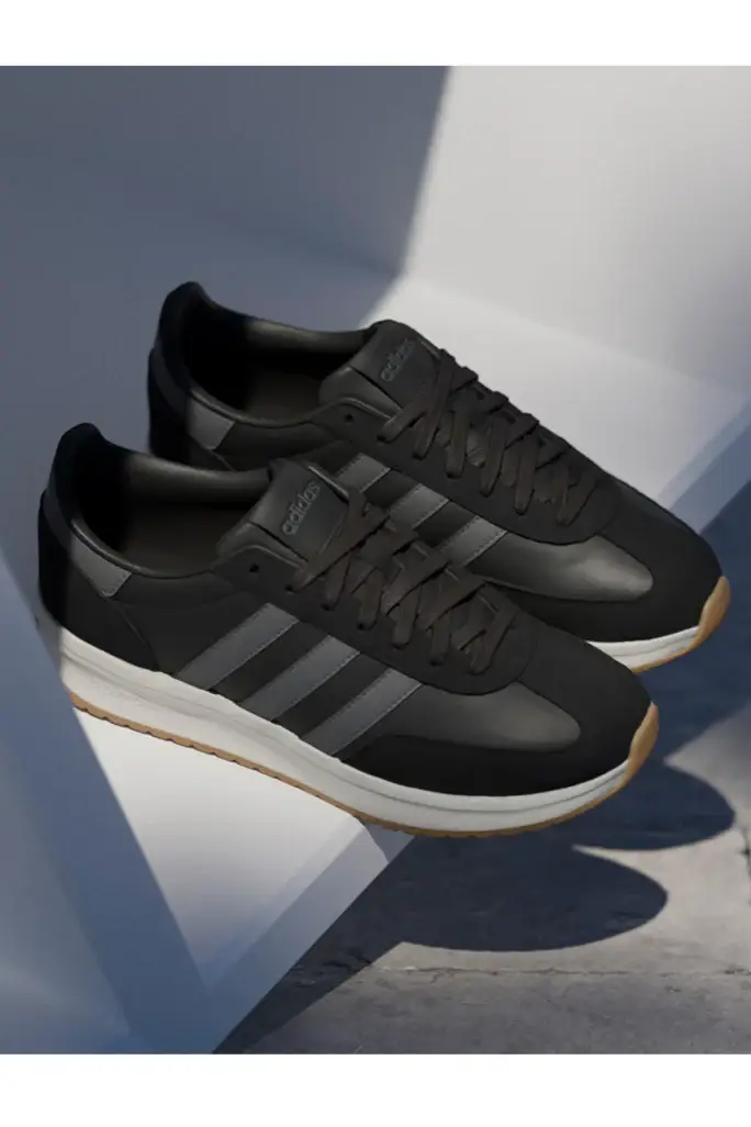 Sneakers nere con strisce grigie e suola ammortizzata Adidas Run 70s 2 [NERO] miniatura 3