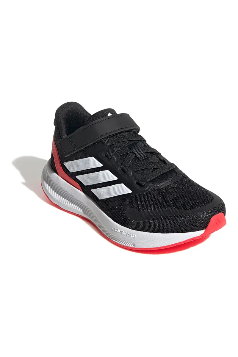 Sneakers nere con suola rossa e chiusura a strappo Adidas Runfalcon 5 EL C [NERO] miniatura 2