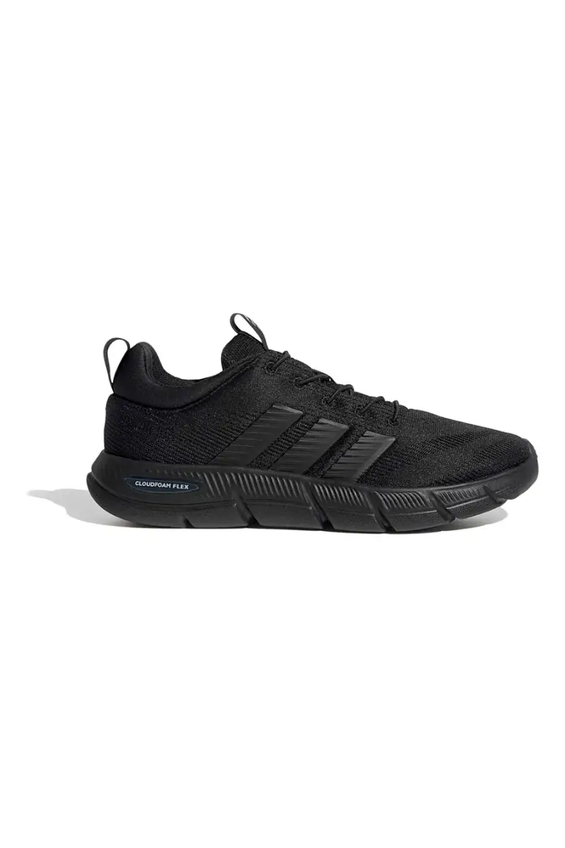 Sneakers nere leggere mesh con lacci elasticizzati Adidas Cloudfoam Flex [NERO]