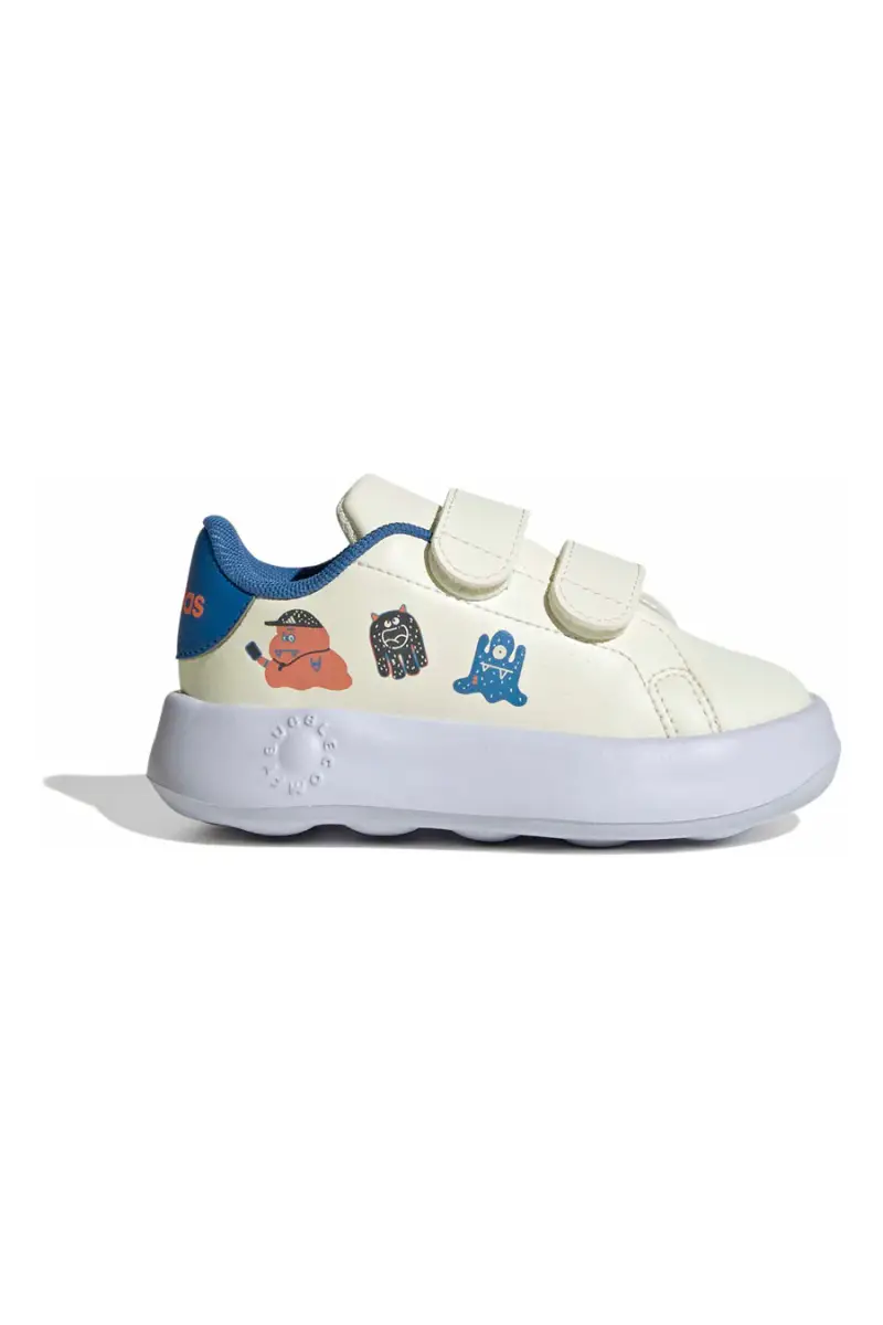 Sneakers panna con suola Bubblecomfy e grafiche colorate Adidas Advantage CF I [OFF WHITE]