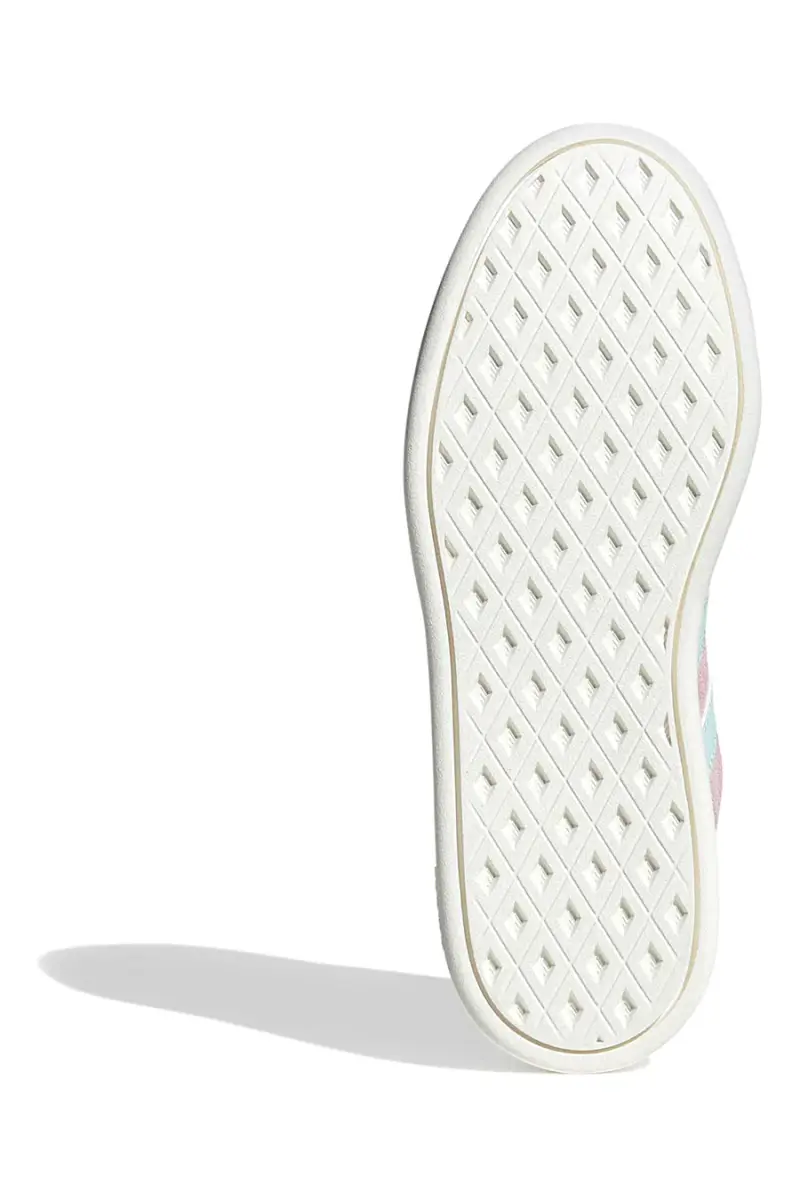 Sneakers rosa in suede con strisce azzurre e suola preformata Adidas Breaknet Sleek J [ROSA] miniatura 4