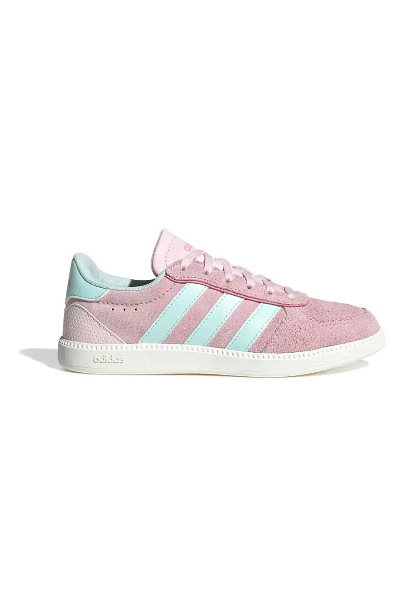 Sneakers rosa in suede con strisce azzurre e suola preformata Adidas Breaknet Sleek J [ROSA]