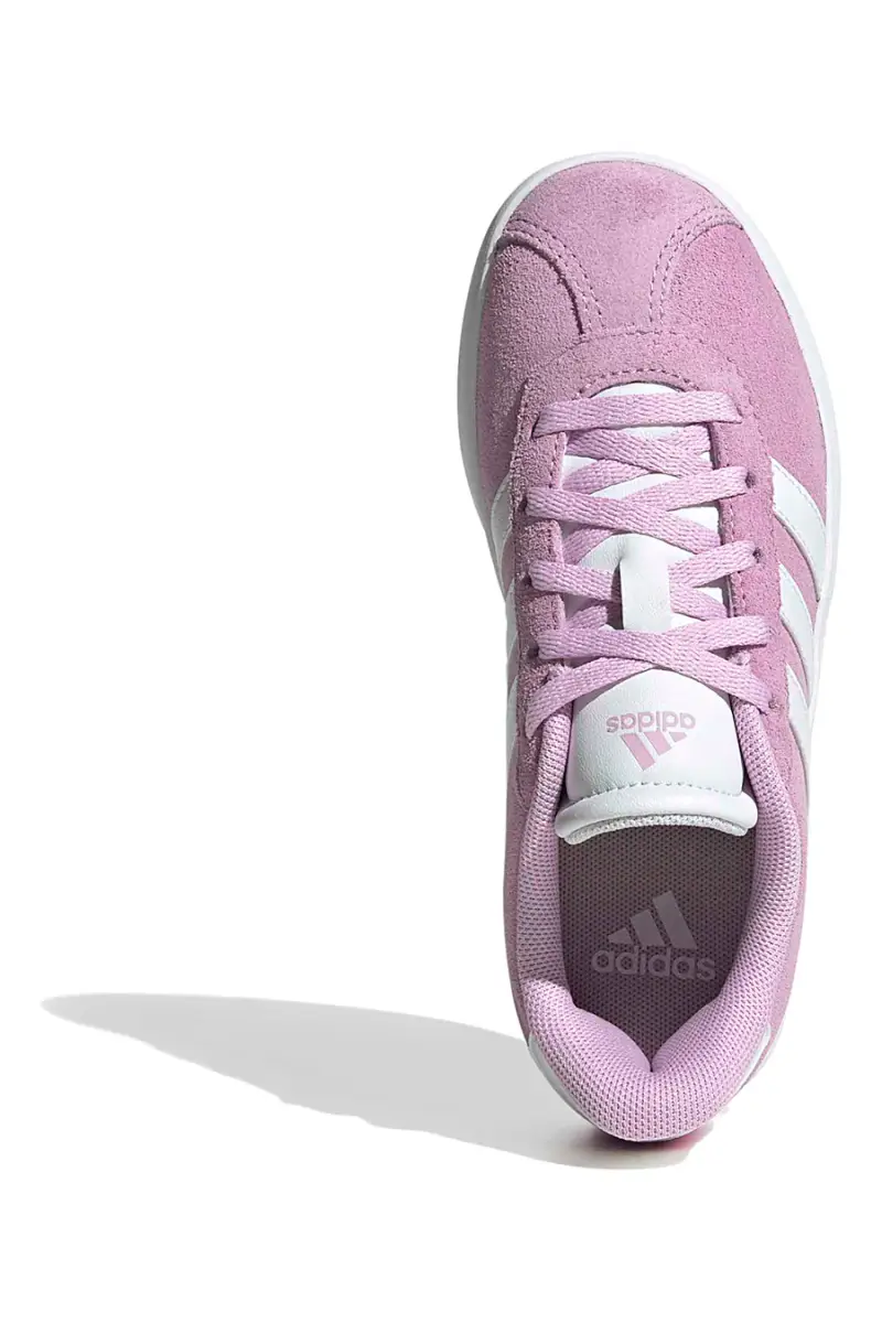 Sneakers rosa in suede con strisce bianche Adidas VL Court 3.0 K [ROSA] miniatura 3