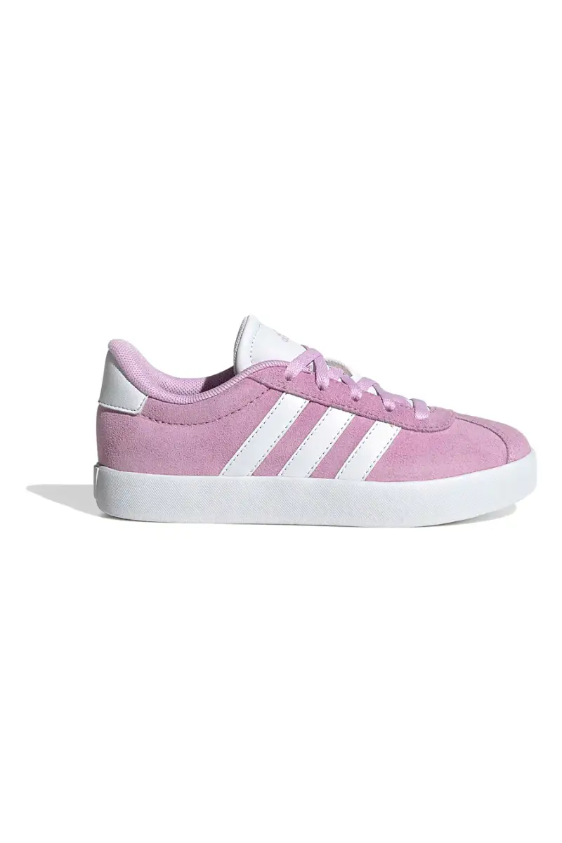 Sneakers rosa in suede con strisce bianche Adidas VL Court 3 0 K [ND]