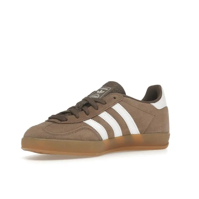 Sneakers Unisex Adidas Gazelle Indoor Earth Strata White Marrone Bianco Nuvola Oro Metallizzato JQ0175 43⅓ miniatura 3
